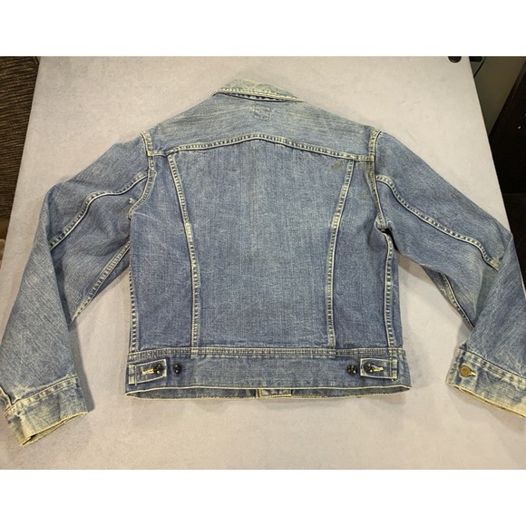 VTG 60's Lee 101-J SANFORIZED UNION MADE Denim Jacket Light Wash 40 R - Picture 2 of 12